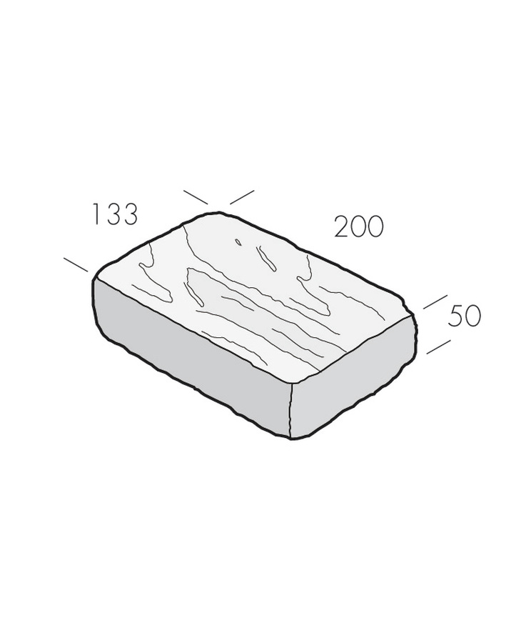 Marksten rustik struktur Grafit 133x200x50mm